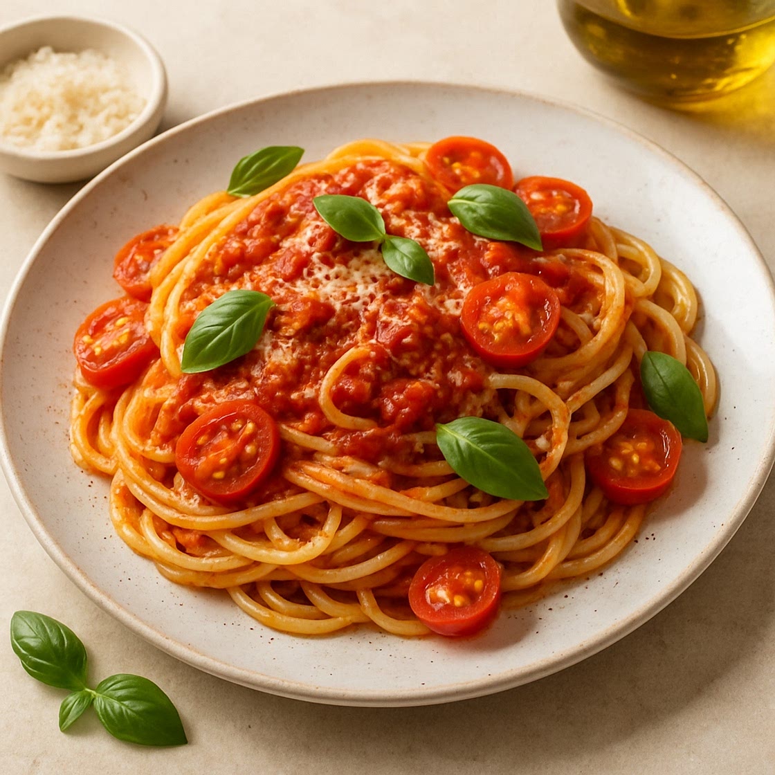 Cookish Spaghetti with Anchovies, Raisins and Cherry Tomatoes