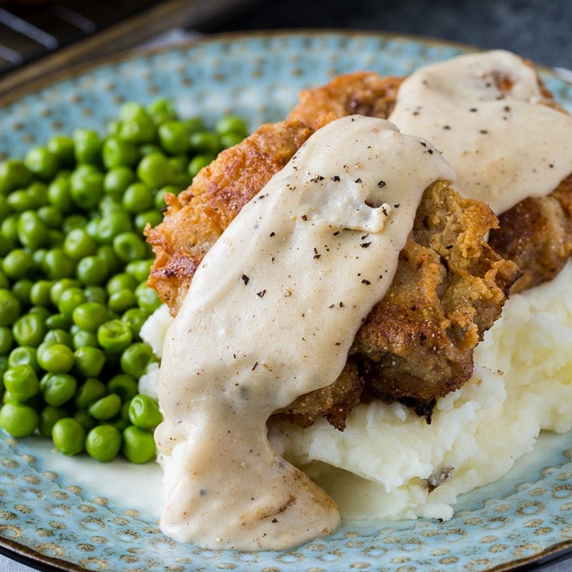 Chicken Fried Hamburger with White Gravy