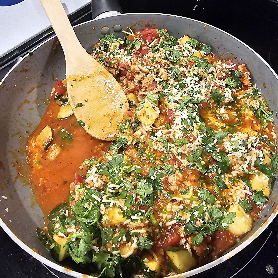 Zucchini & Ground Turkey Skillet with Ricotta