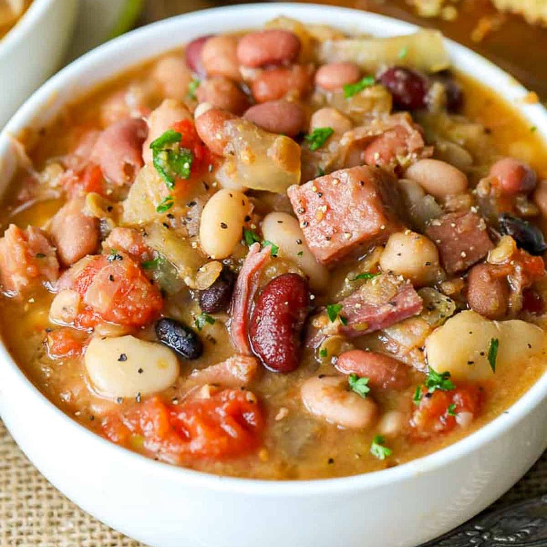Ham and Bean Soup {Crock Pot Version}