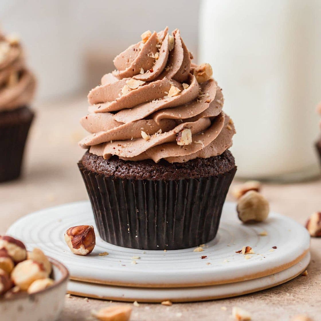 Chocolate Hazelnut Cupcakes with Nutella Buttercream