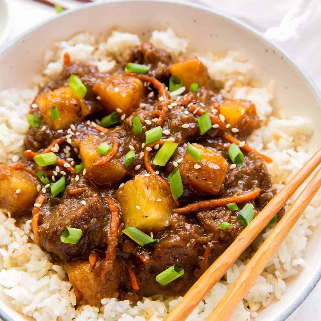 Slow Cooker Mongolian Beef with Pineapple