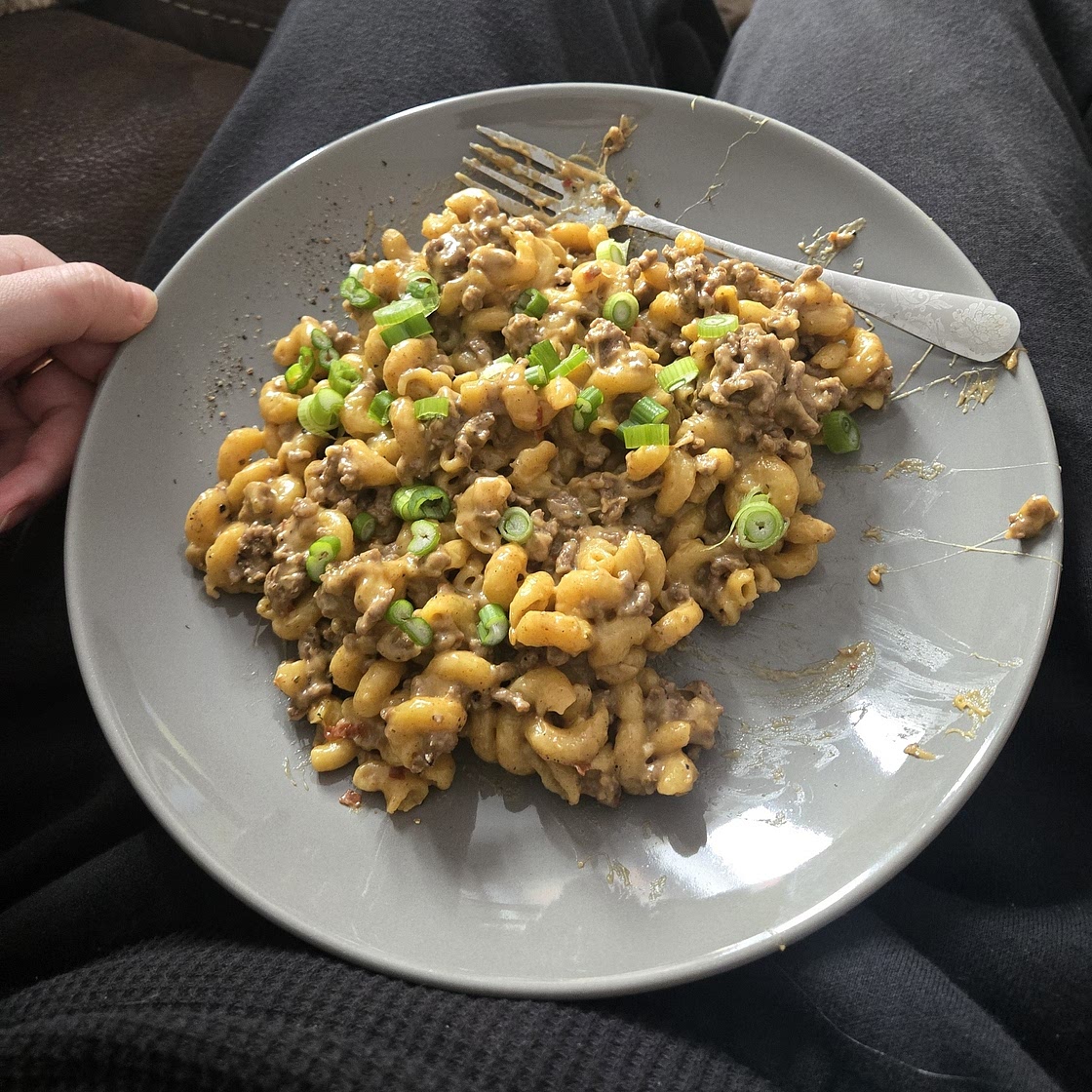 Skinny One Pot Cheeseburger Pasta Skillet