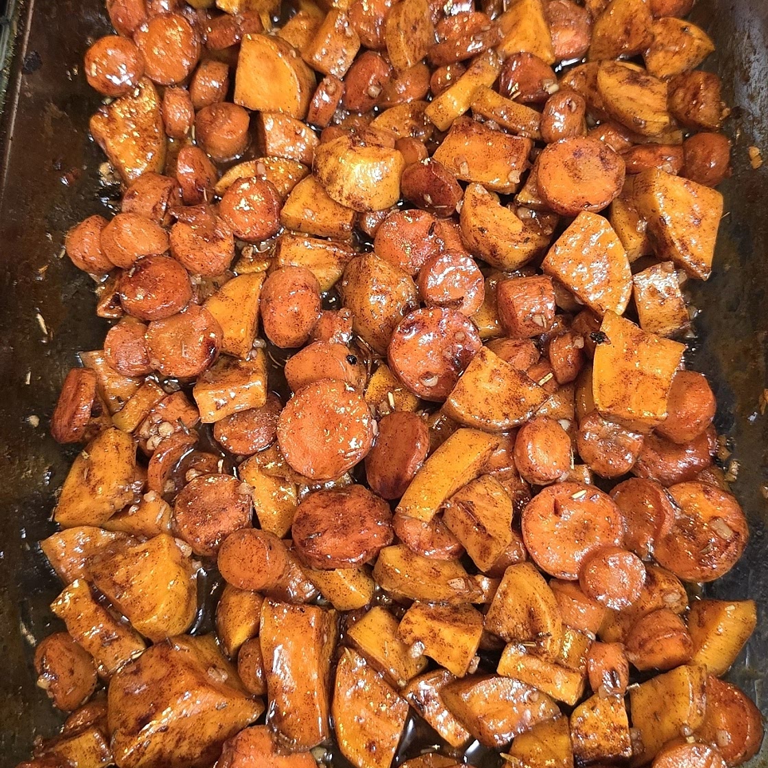 Easy Roasted Sweet Potatoes & Carrots