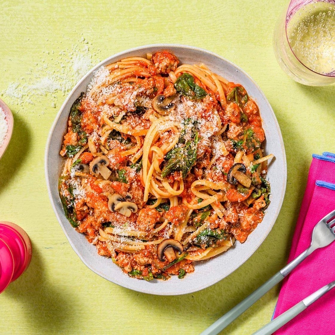 Speedy Herby Sausage Linguine