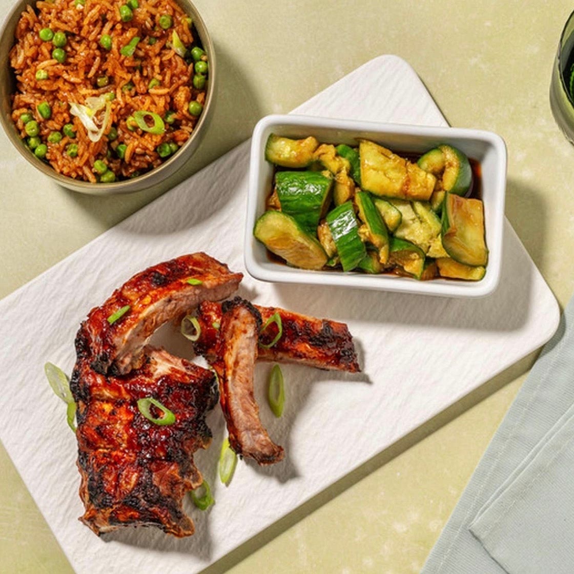 Chinese BBQ Style Glazed Ribs & Hoisin Fried Rice