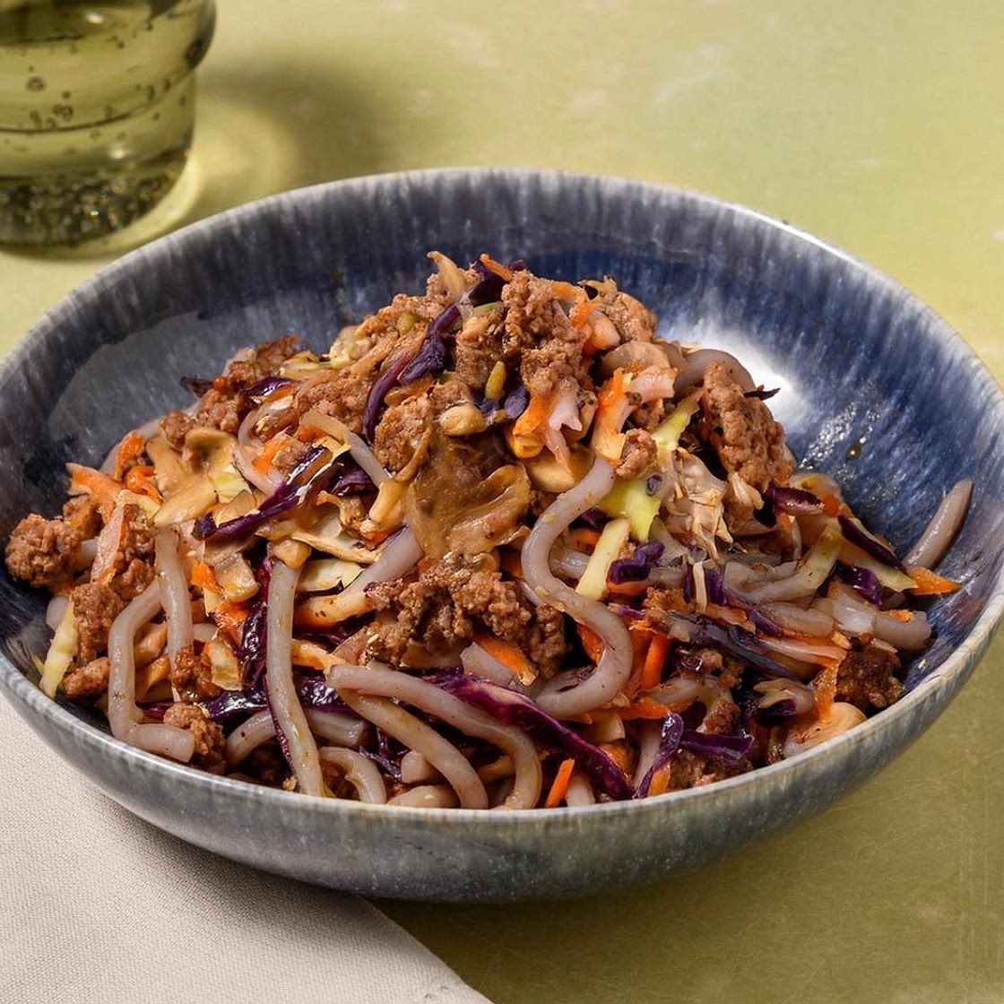 One Pan Spiced Teriyaki Beef Udon