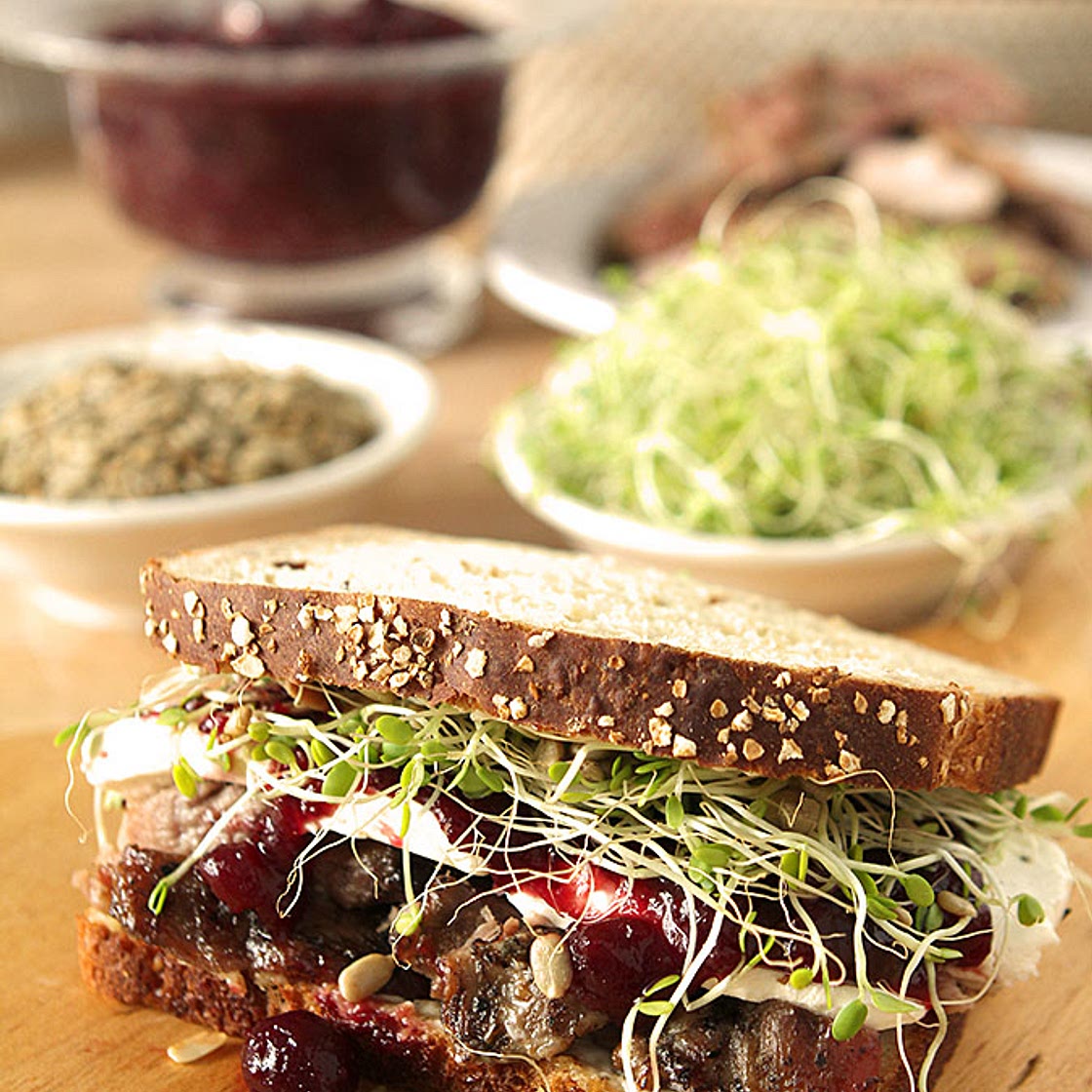 Turkey, Cranberry and Cream Cheese Sandwich
