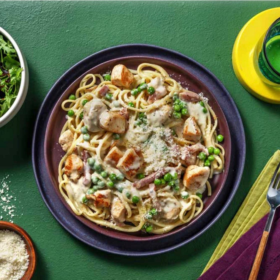 Ultimate Chicken and Bacon Linguine Alfredo