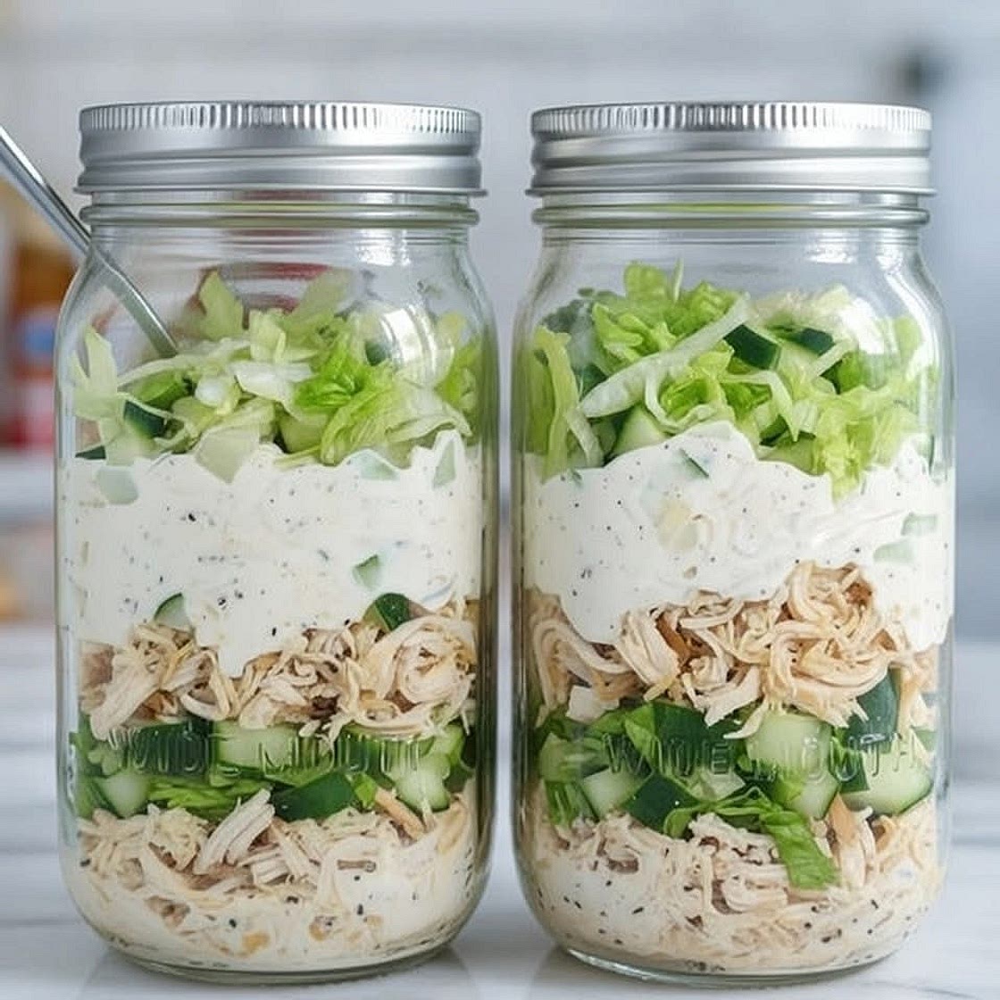 Chicken salad in a jar