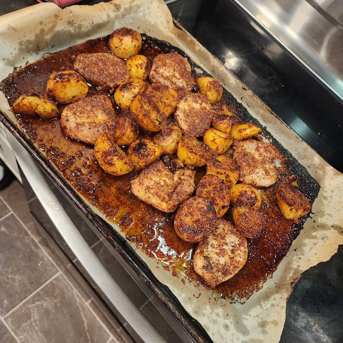 Oven-baked pork chops