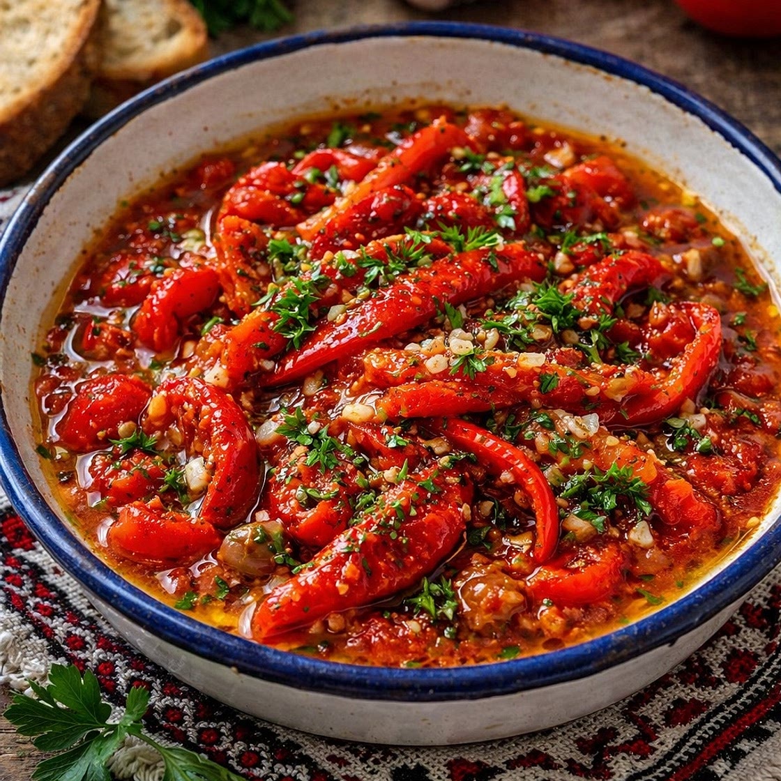 Romanian Roasted Pepper & Garlic Sauce