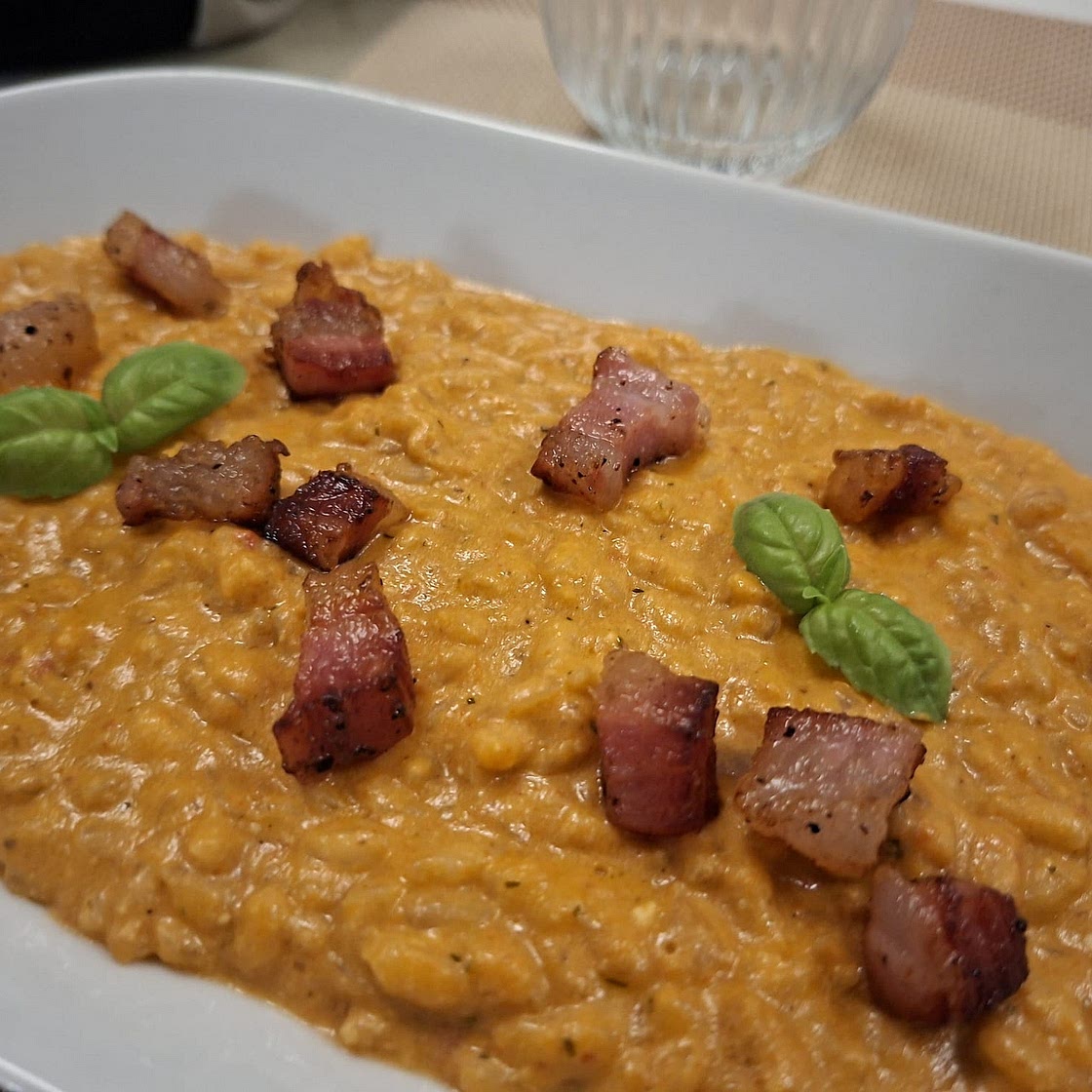 Risotto  - Bell pepper, ricotta,walnuts and basil cream