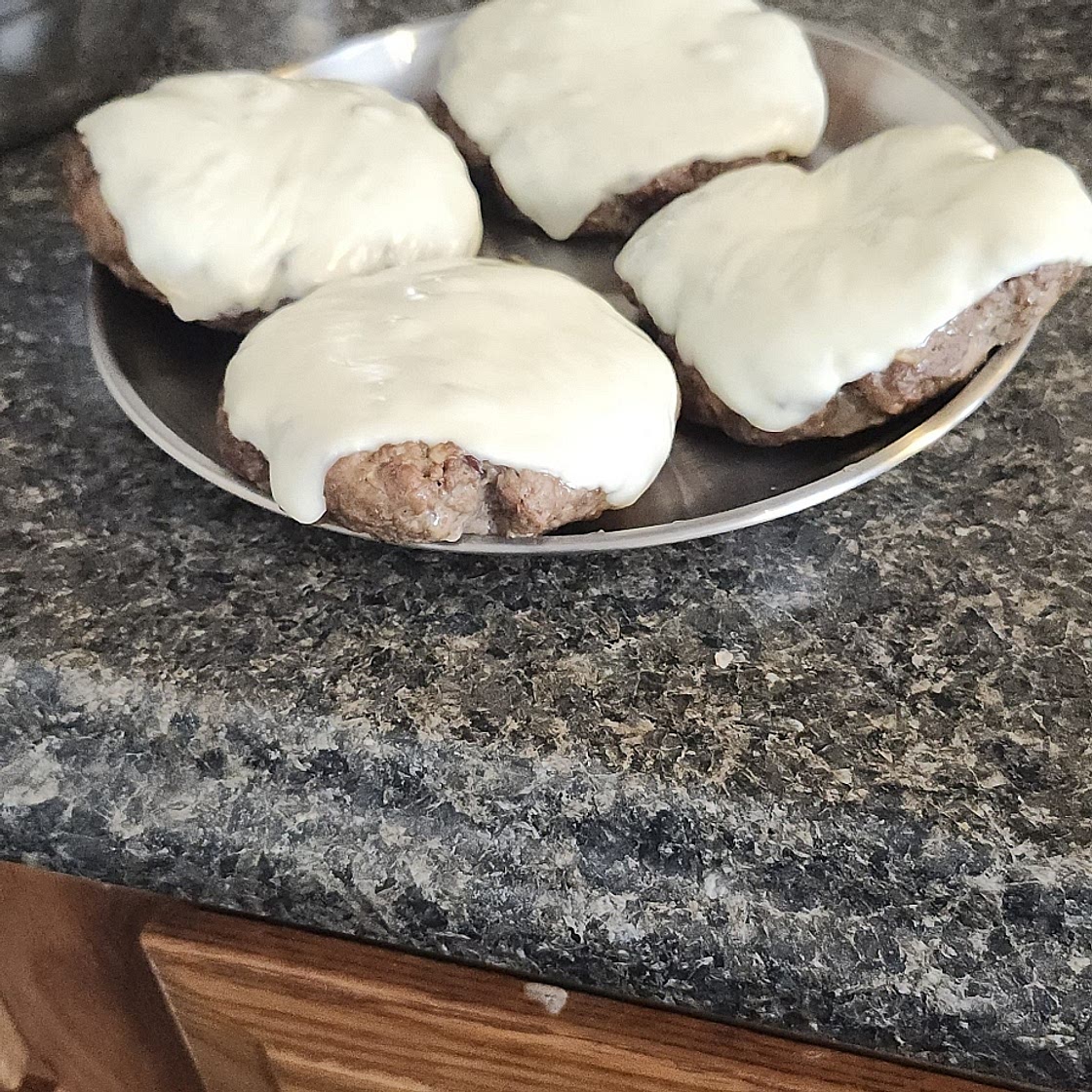 Air Fryer Juicy Lucy Burgers with Homemade Burger Sauce