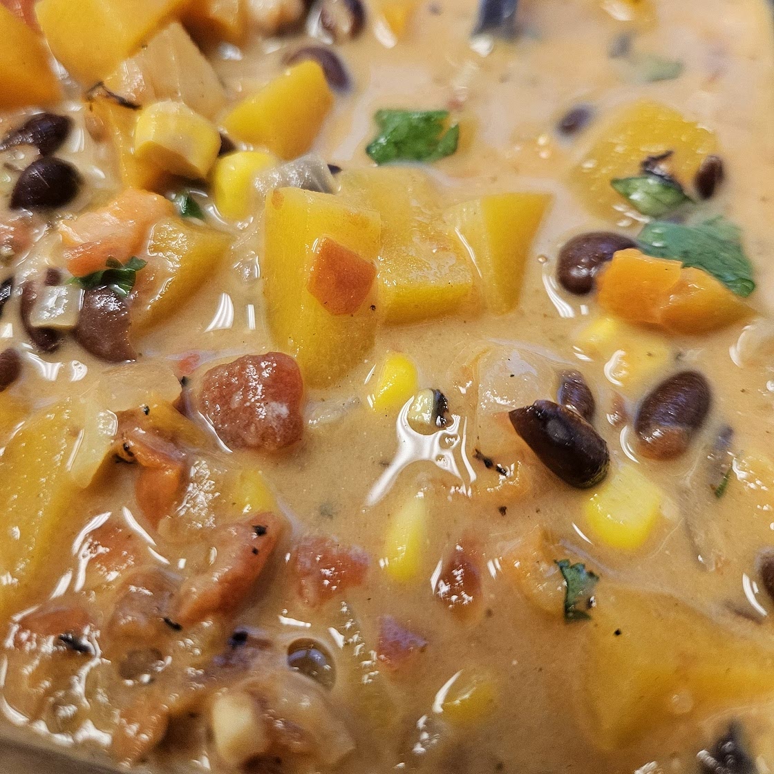 Butternut black bean soup