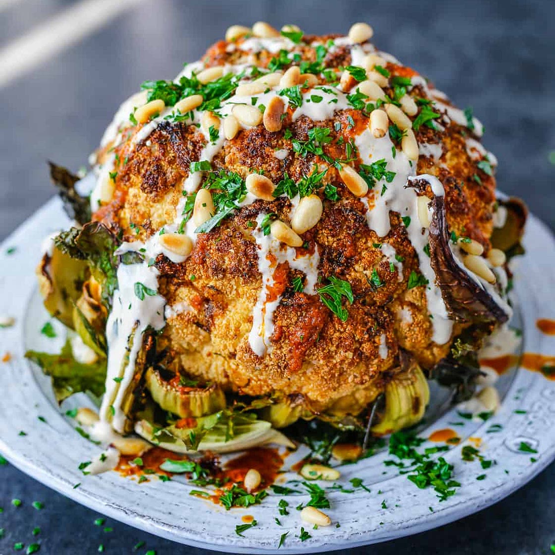 Whole Roasted Spiced Cauliflower - Paleo, Whole30