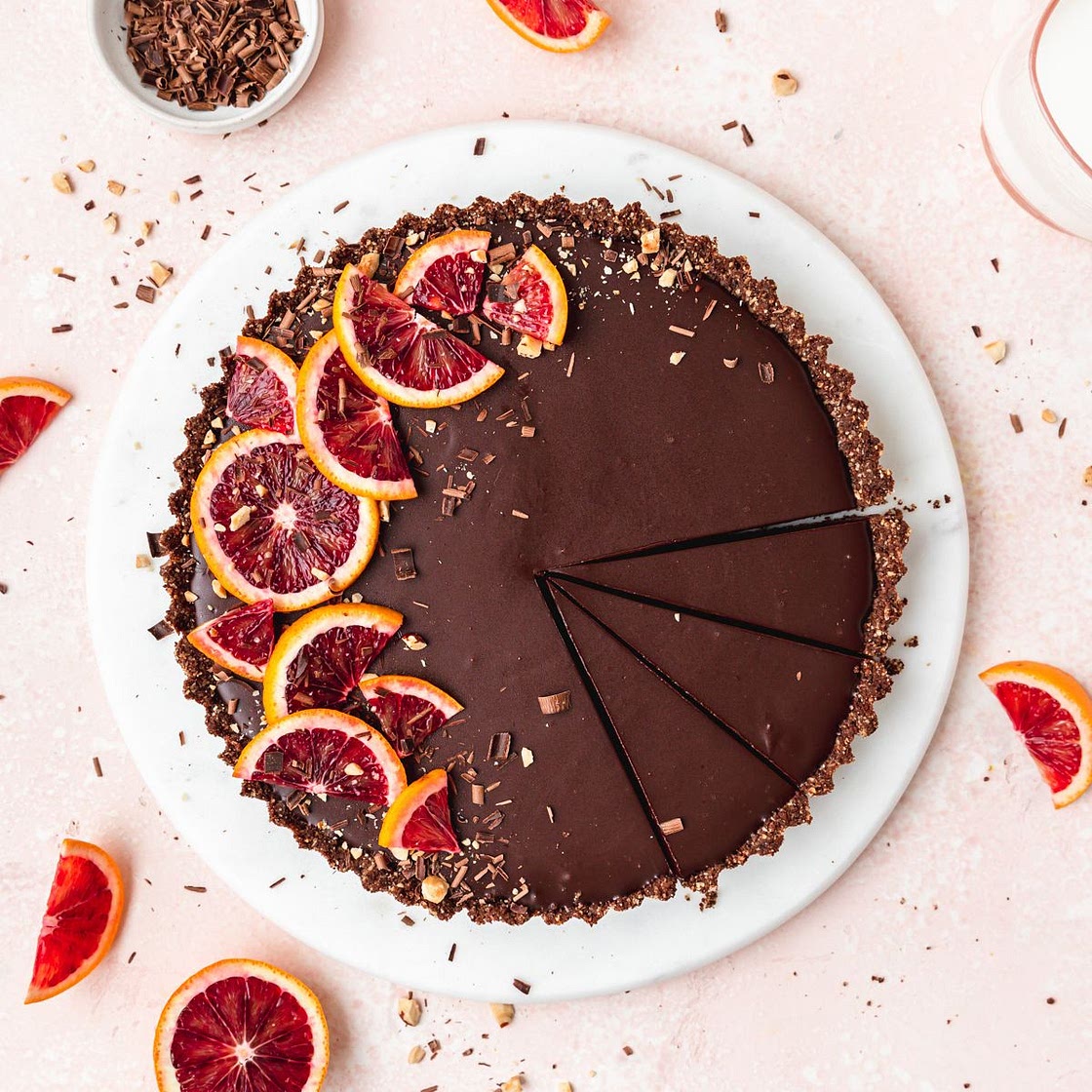 Blood Orange Chocolate Tart