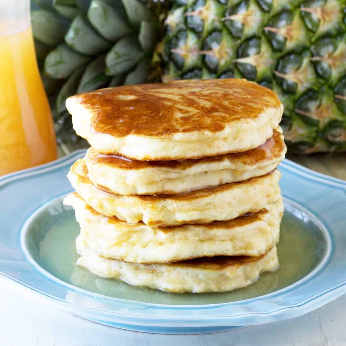 Pineapple Pancakes with Coconut Syrup