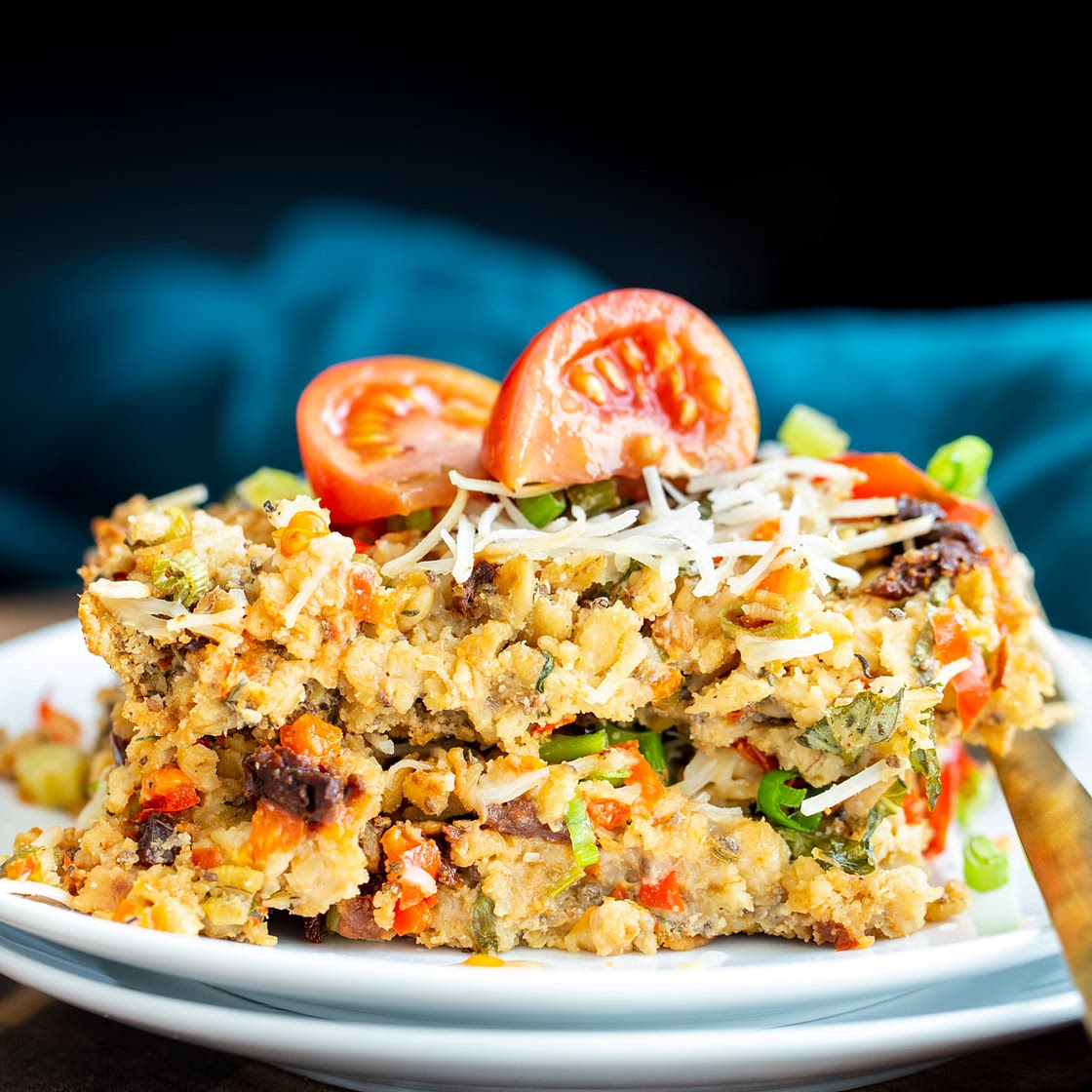 Savory Pizza Oatmeal Bake