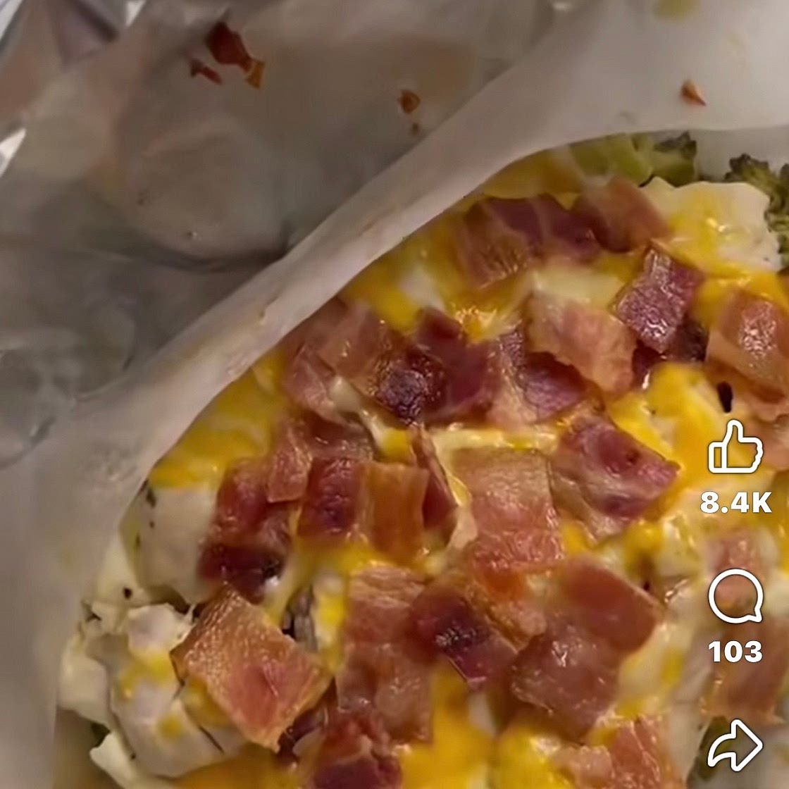 Chicken bacon broccoli ranch foil bake 