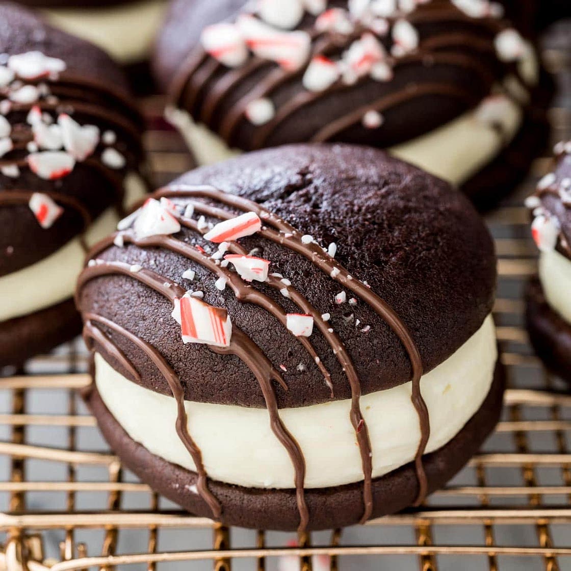 Peppermint Bark Whoopie Pies