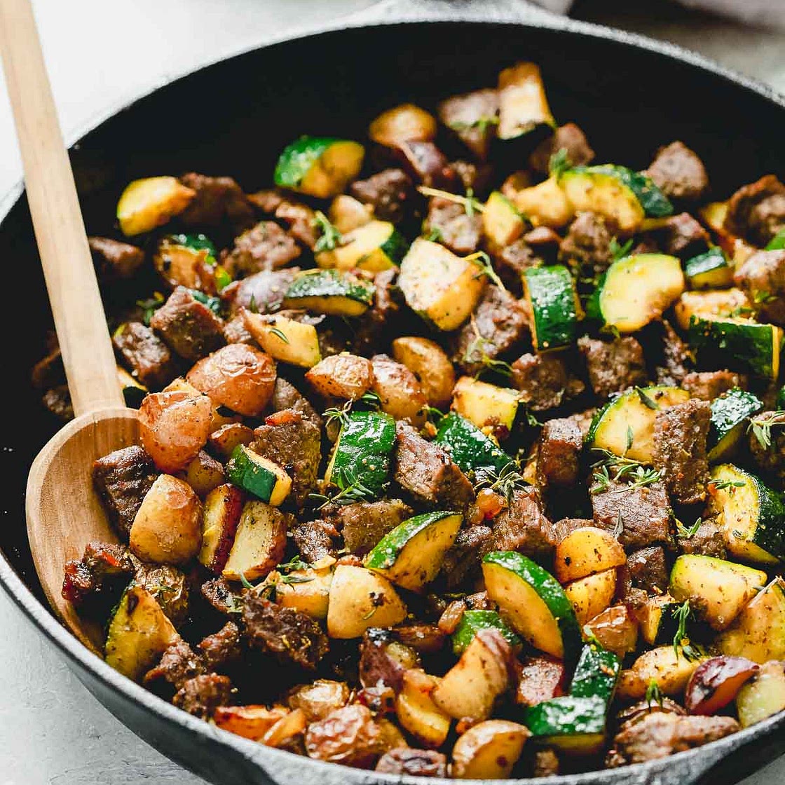Quick Beef and Zucchini Skillet