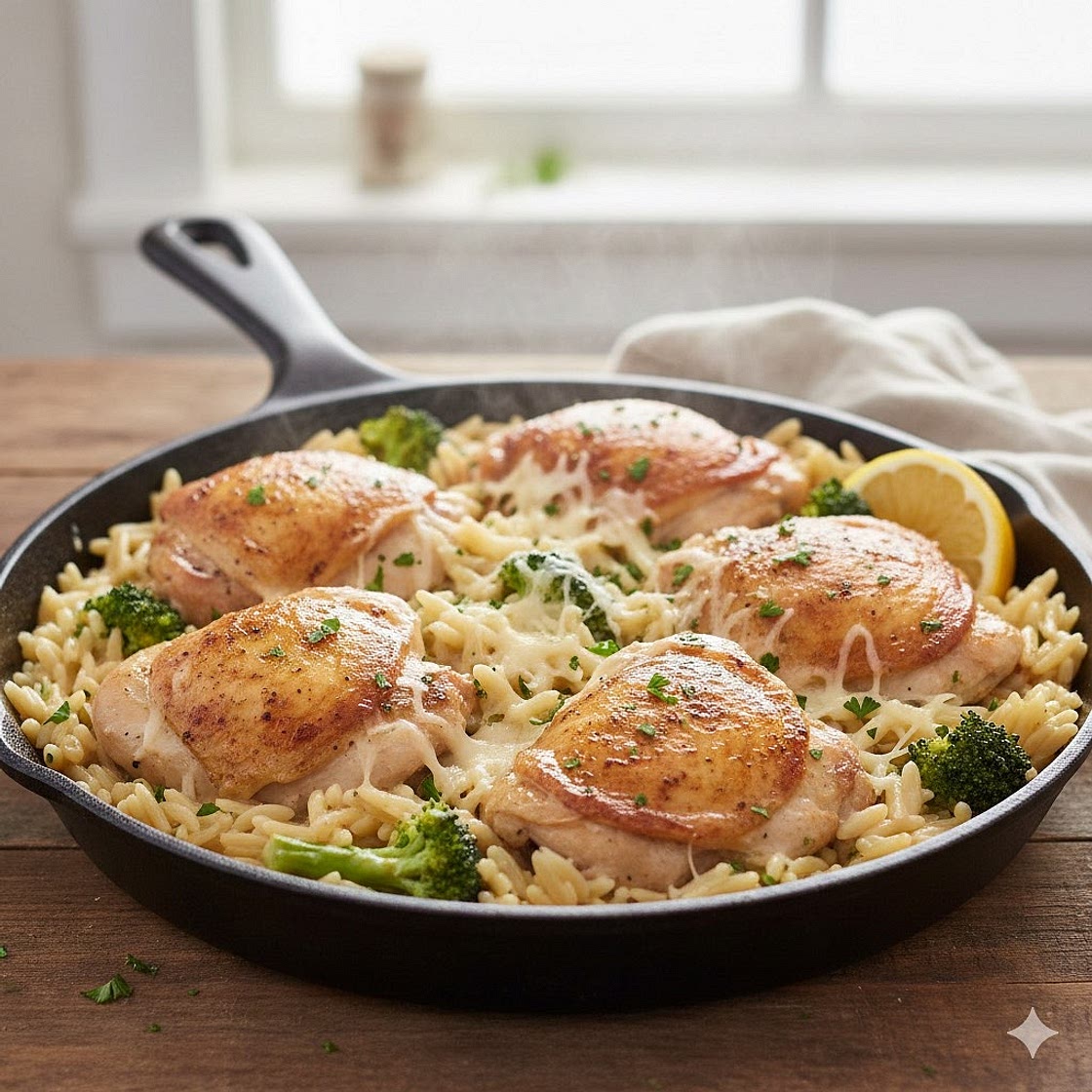One-Pot Chicken and Broccoli Orzo