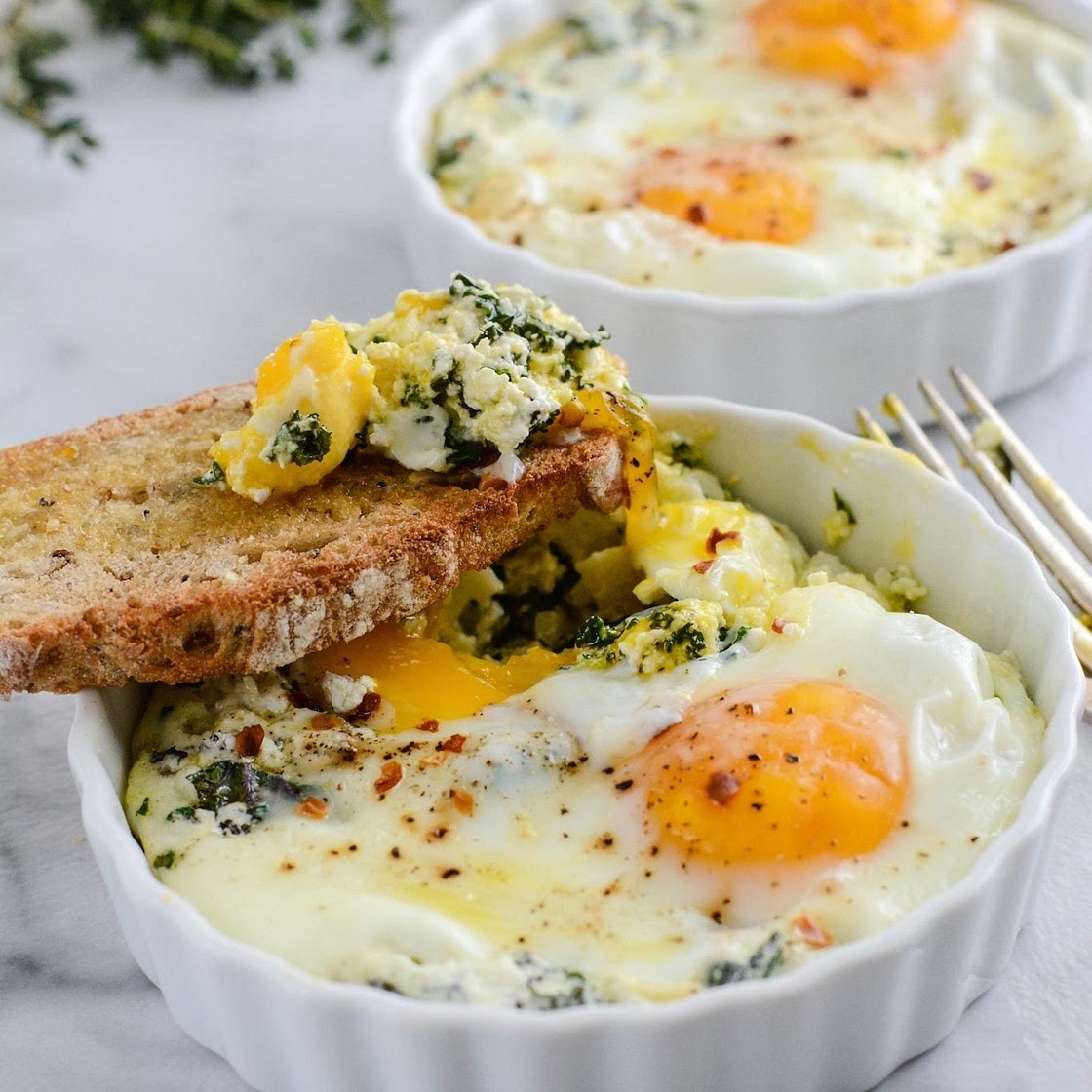 Baked Egg Ricotta Cups