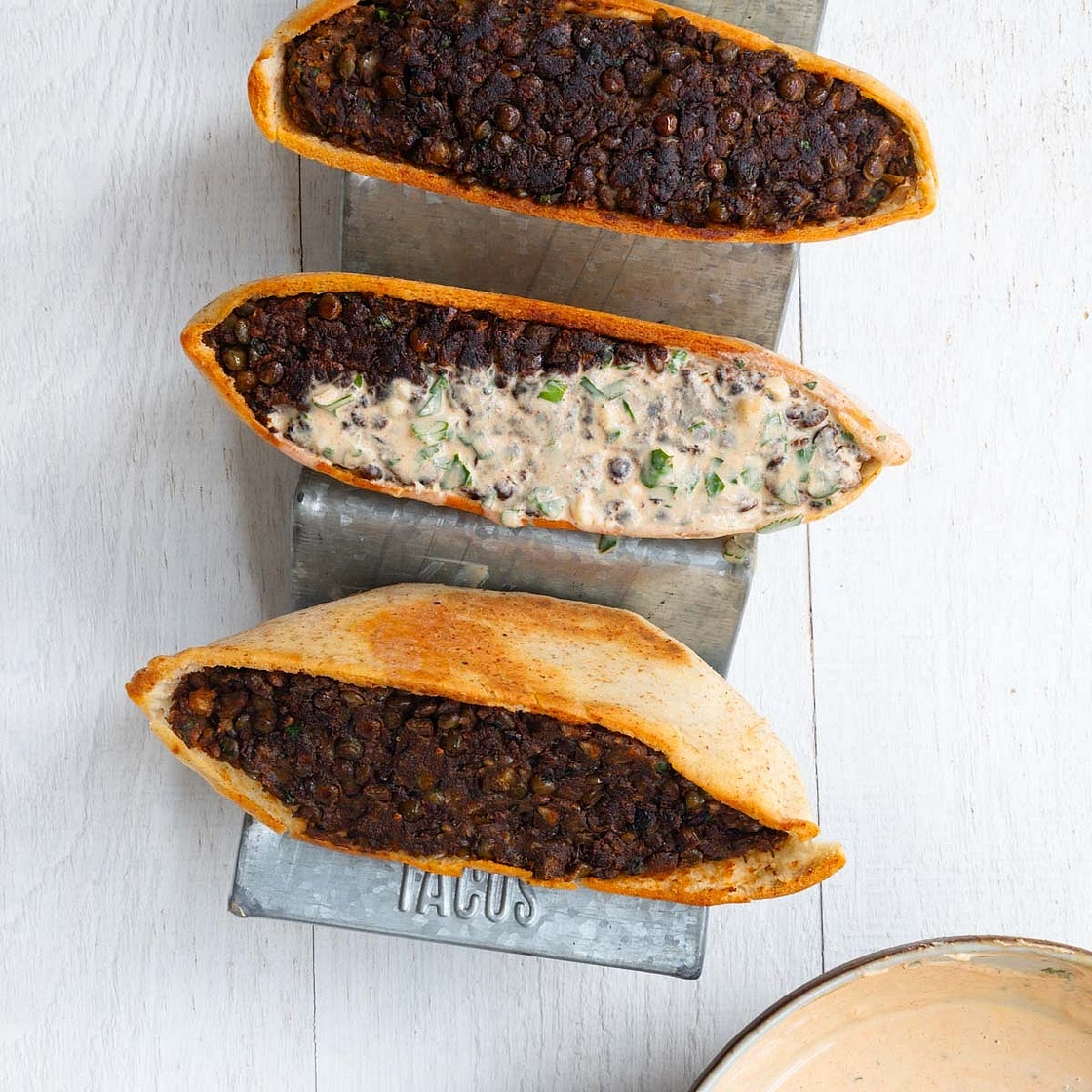 Arayes with Lentils (39G Protein)