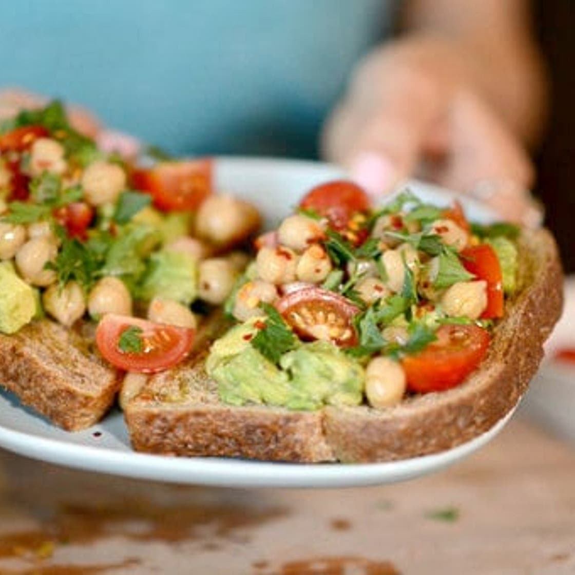 Avocado Toast With Garbanzo Beans