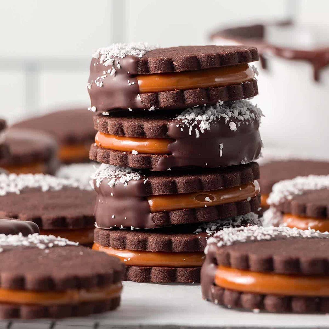 Chocolate Alfajores Recipe with Homemade Dulce de Leche
