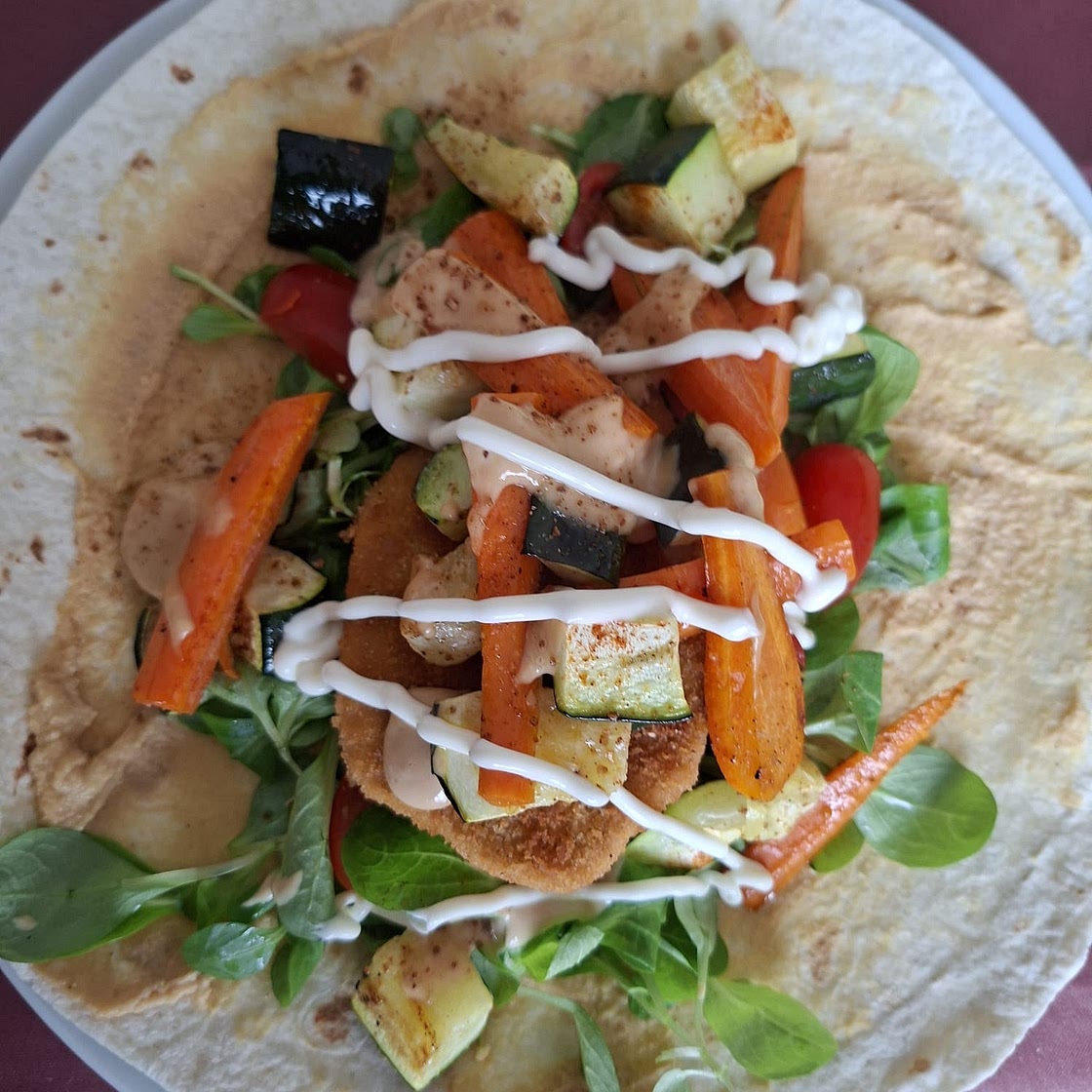 Wrap mit Schnitzel
