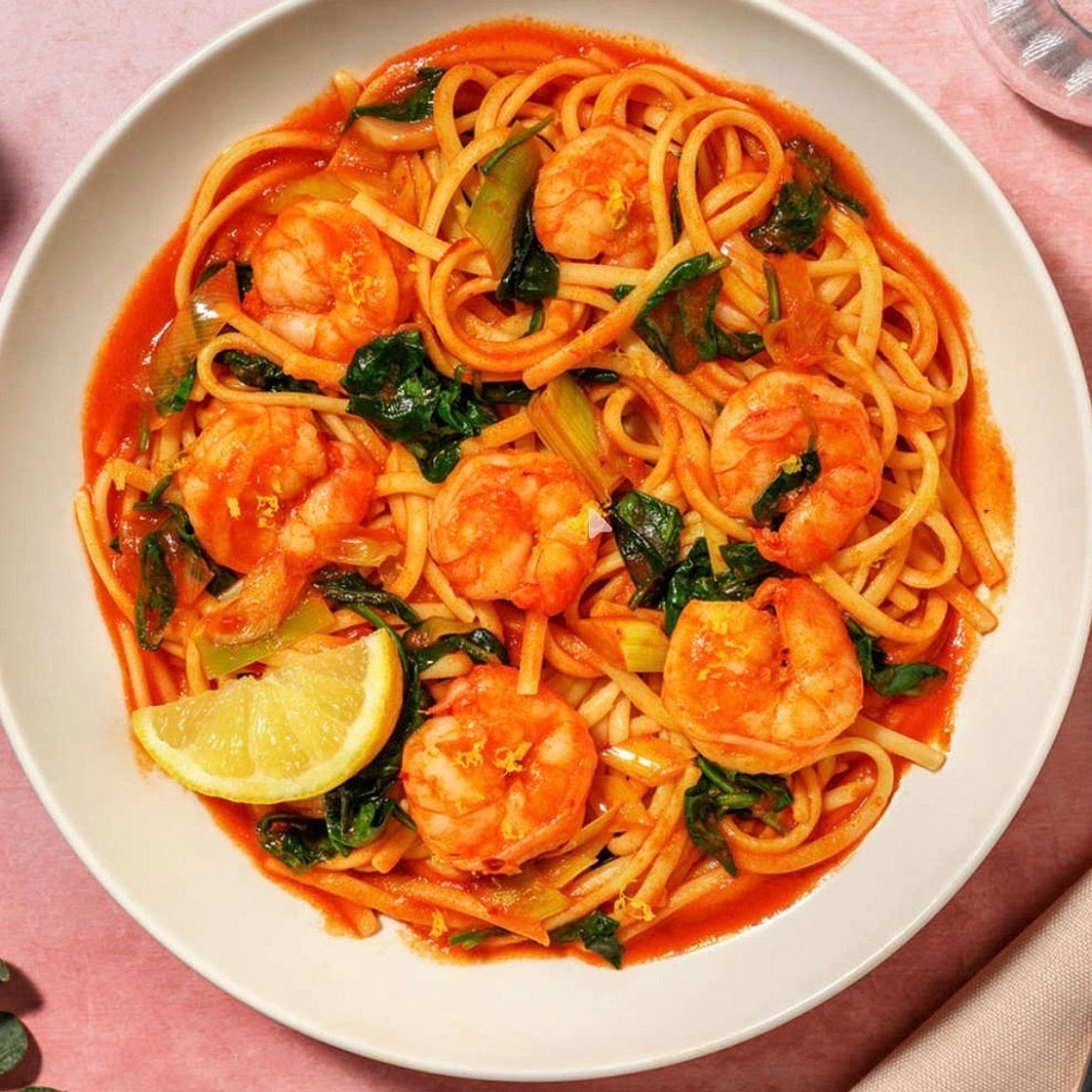 Spicy Prawn Linguine