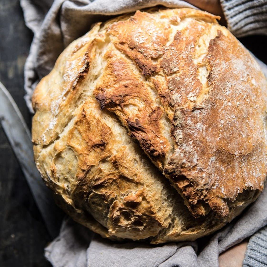 Cheaters No Knead Dutch Oven Sourdough Bread