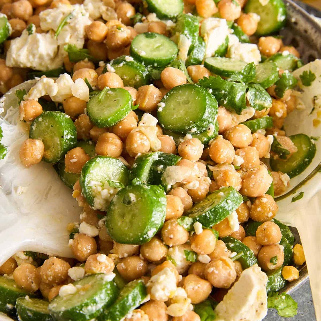 Chickpea Cucumber Feta Salad