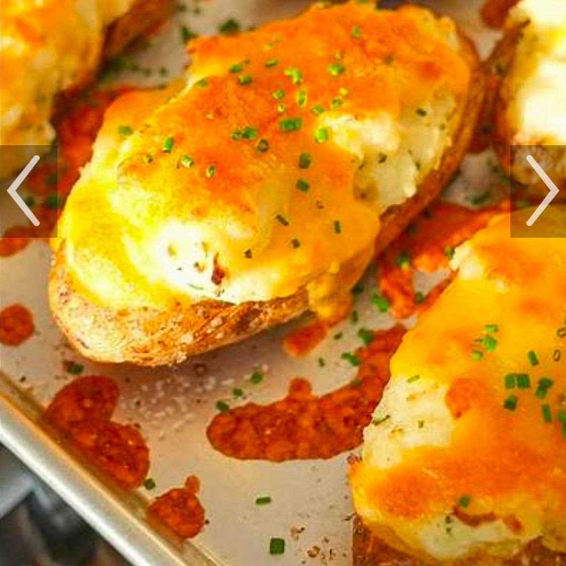 Cheddar Twice-Baked Potatoes for 2 (Microwave)