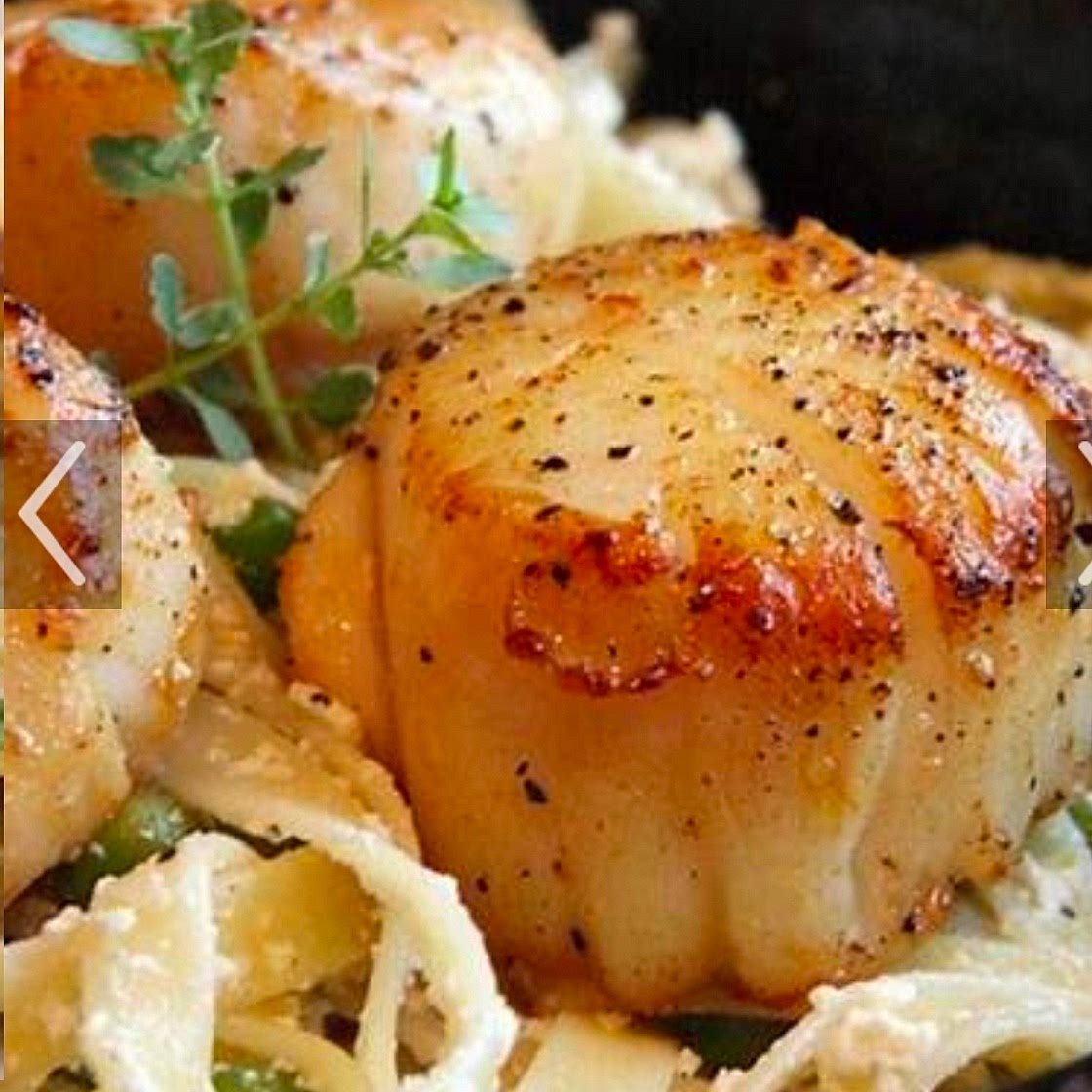 Creamy Lemon Ricotta Scallop Pasta (1 serving)