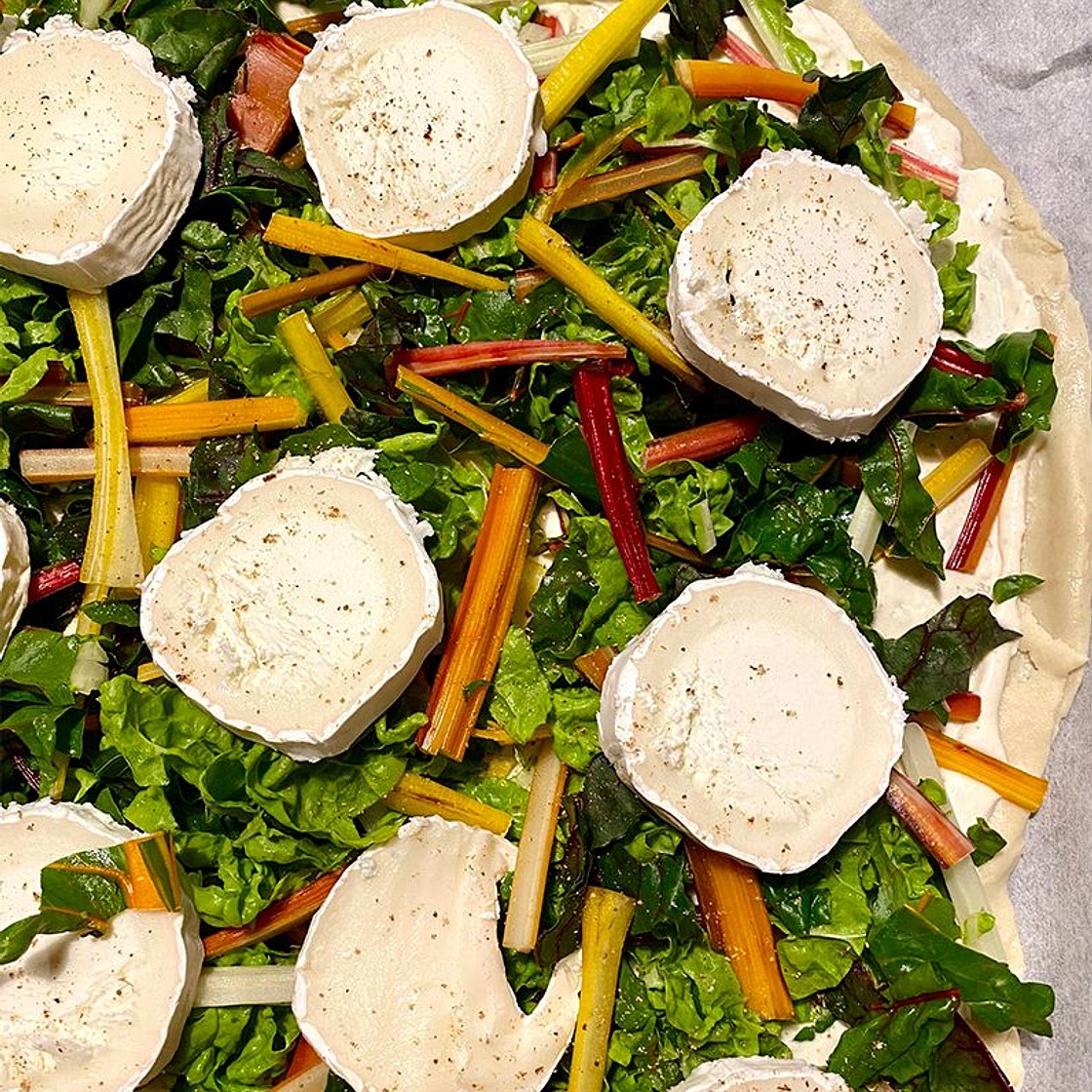Tarte aux blettes et fromage de chèvre