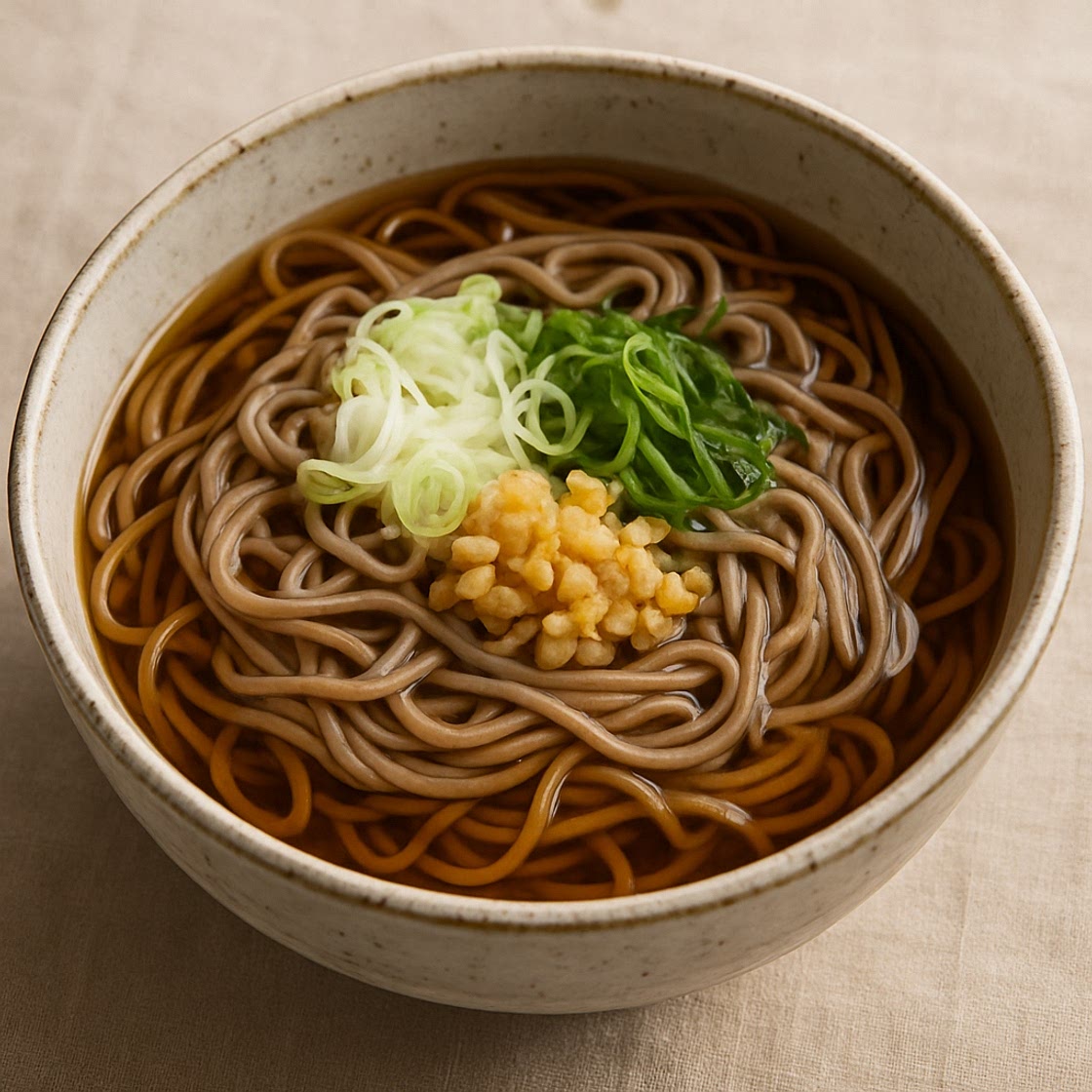 Kake Soba — Buchweizennudeln in Dashi-Fond