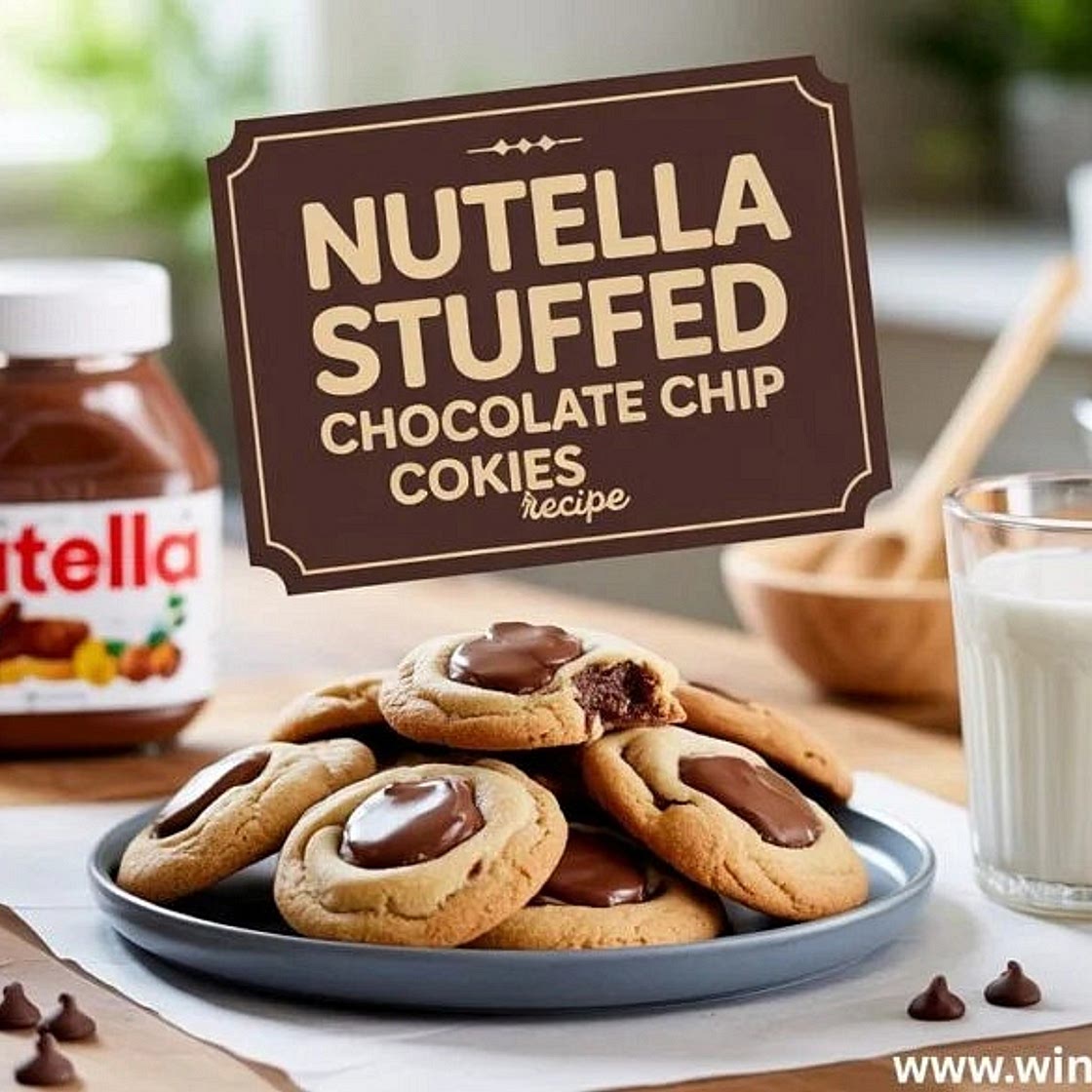 Nutella Stuffed Chocolate Chip Cookies Recipe