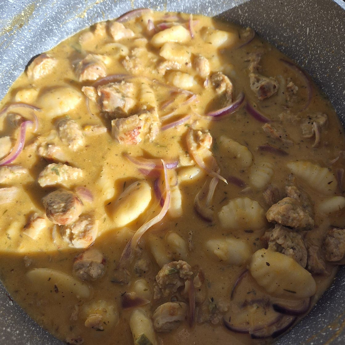 Creamy Butternut Squash Gnocchi with Sausage, Thyme, and Sage