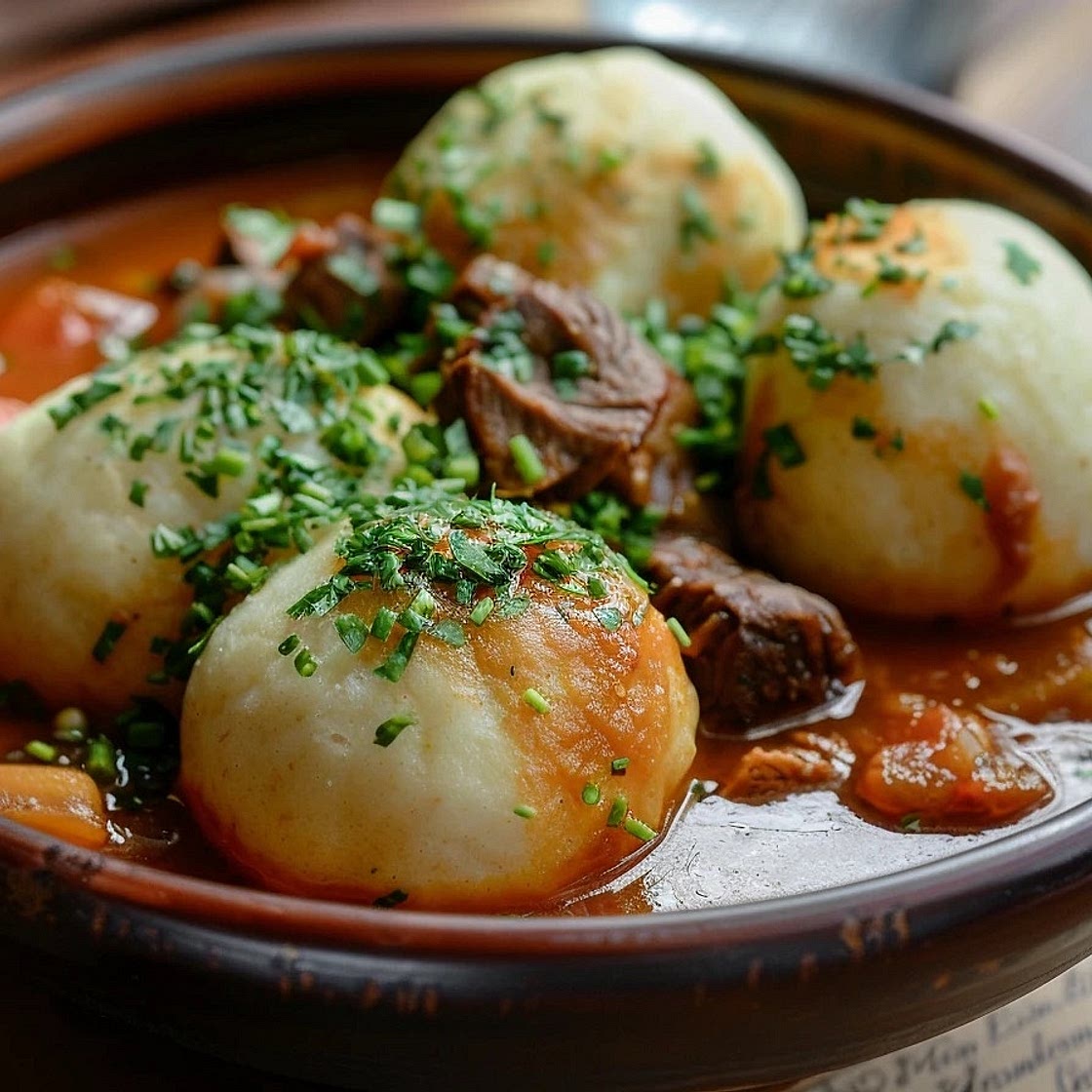 Fufu mit afrikanischem Rindergulasch 