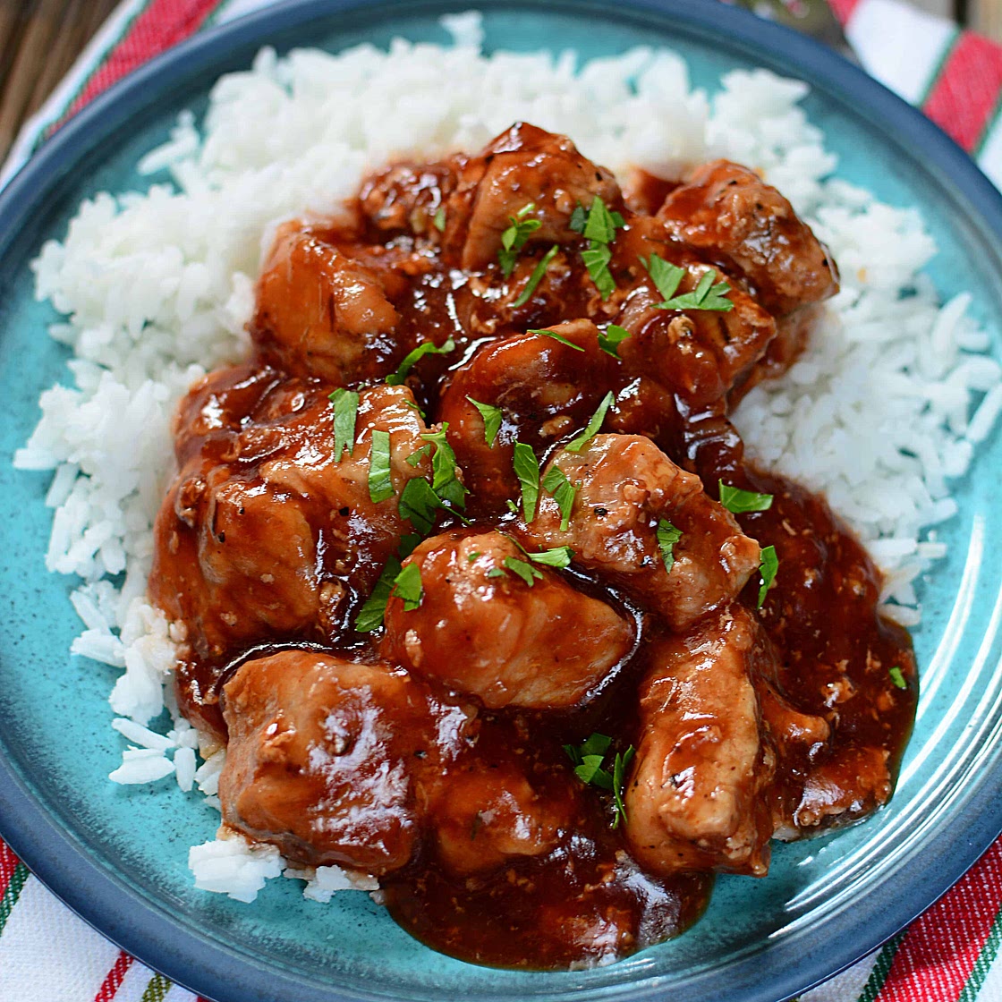 INSTANT POT BBQ PORK WITH ONIONS