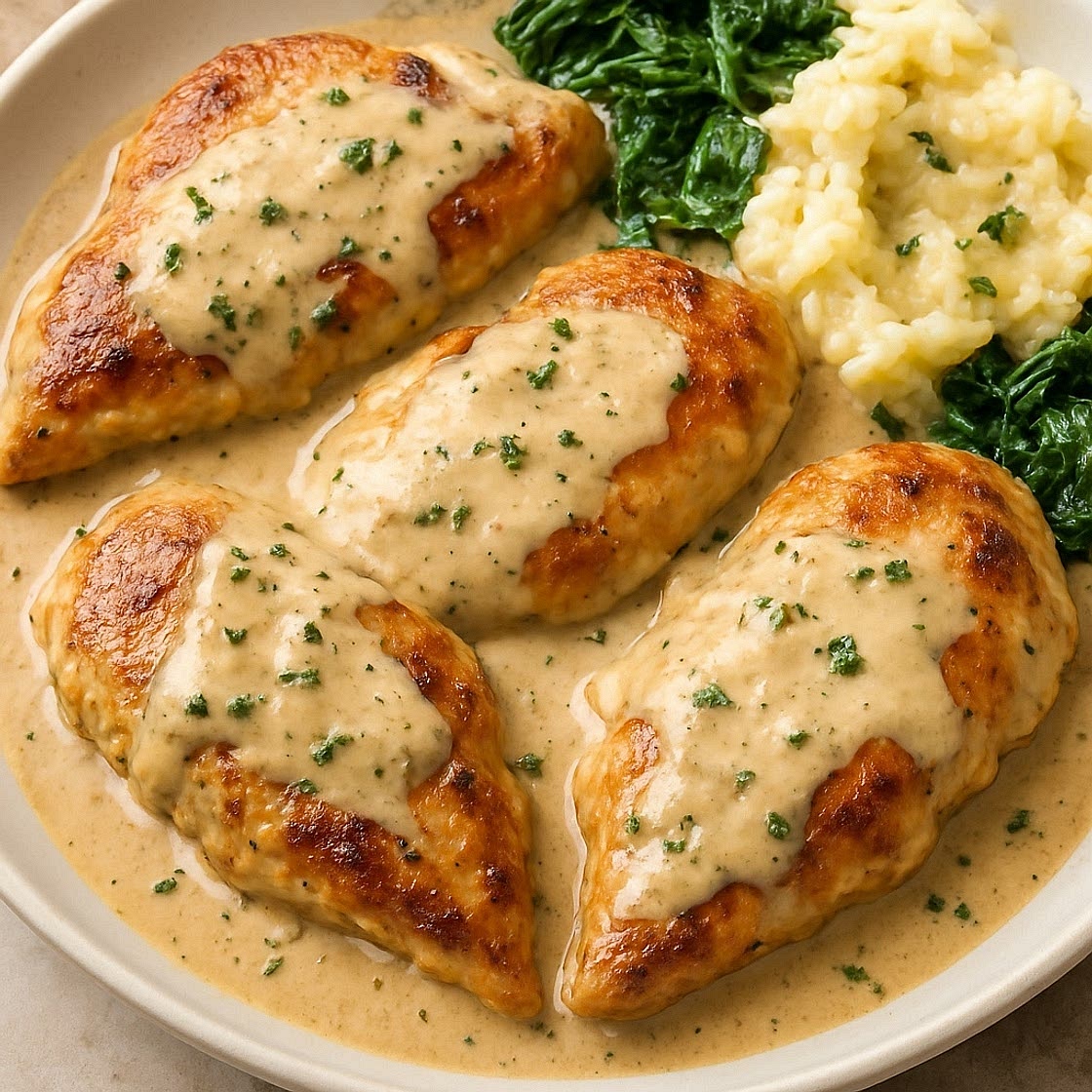 Poulet Crémeux à l'Étouffée
