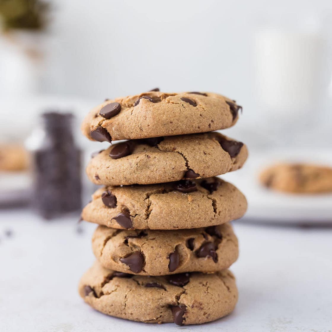 Chewy Chocolate Chip Protein Cookies (Gluten Free & Refined Sugar Free)