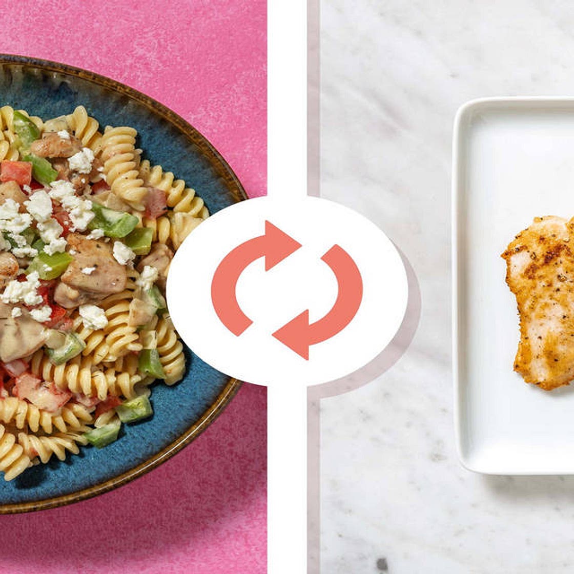 Greek-Inspired Chicken Breast Pasta with Creamy Sauce and Feta