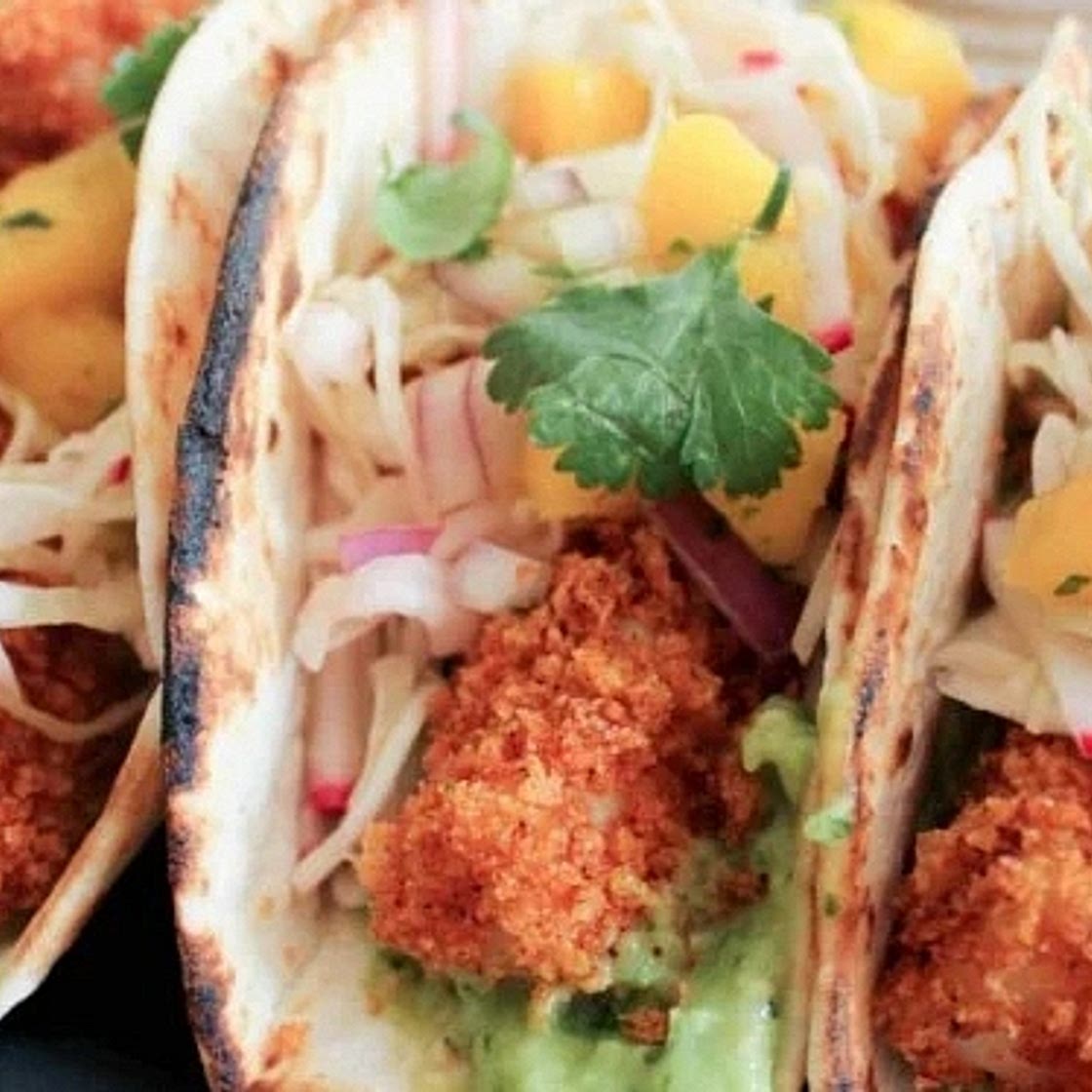 Crispy Pangasius Fish Tacos with Mango Salsa