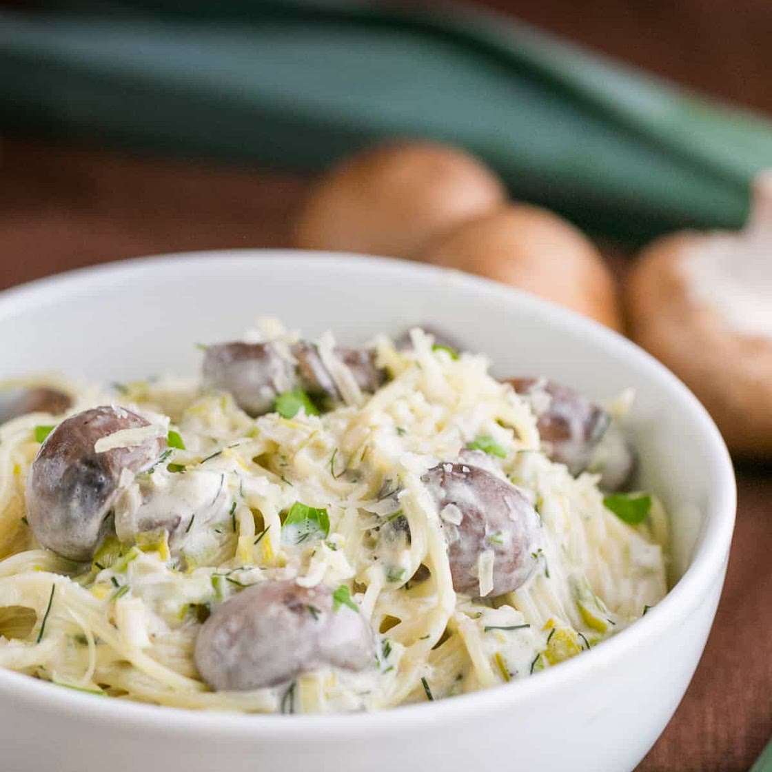 Creamy Mushroom and Leek Pasta