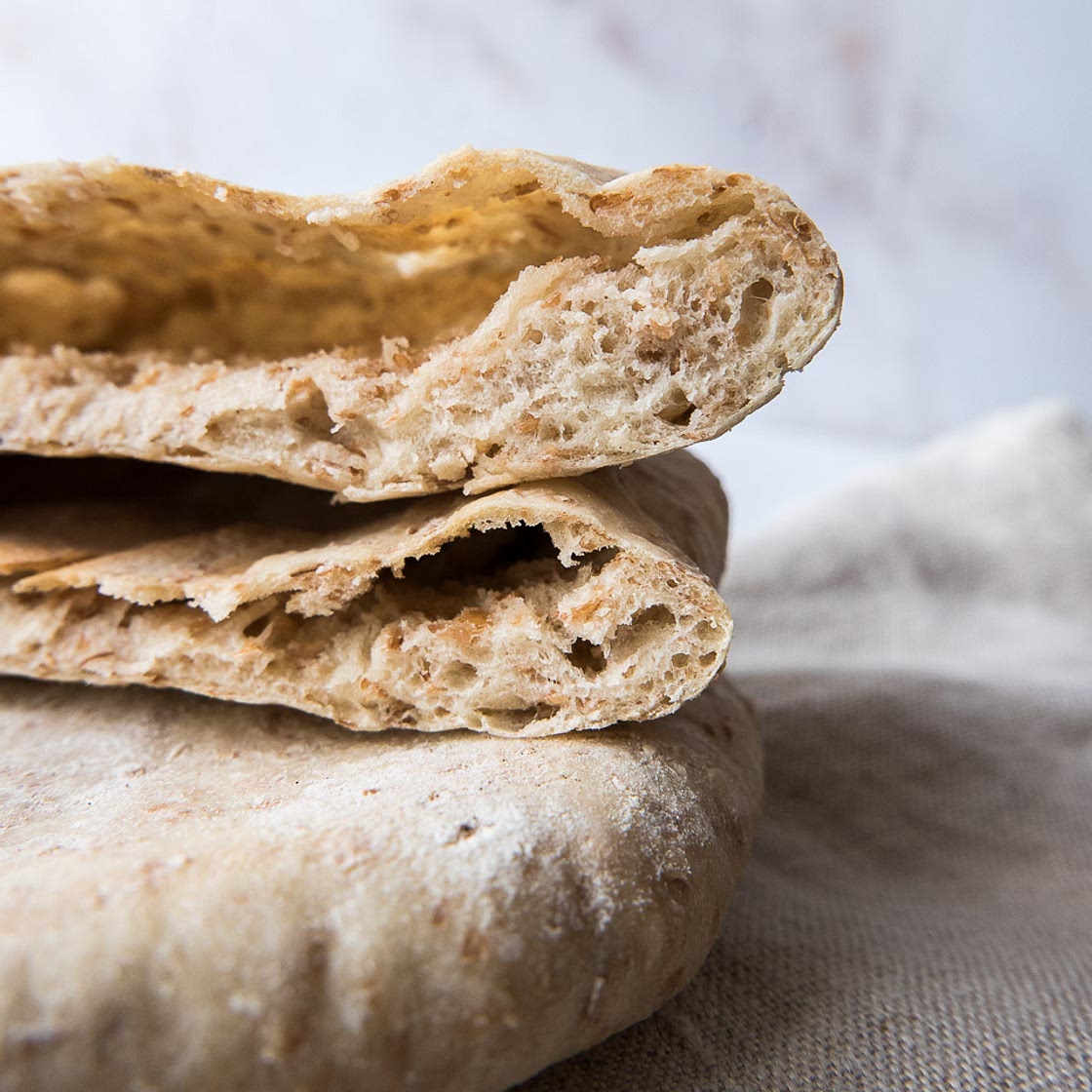 Homemade Whole Wheat Pita Bread