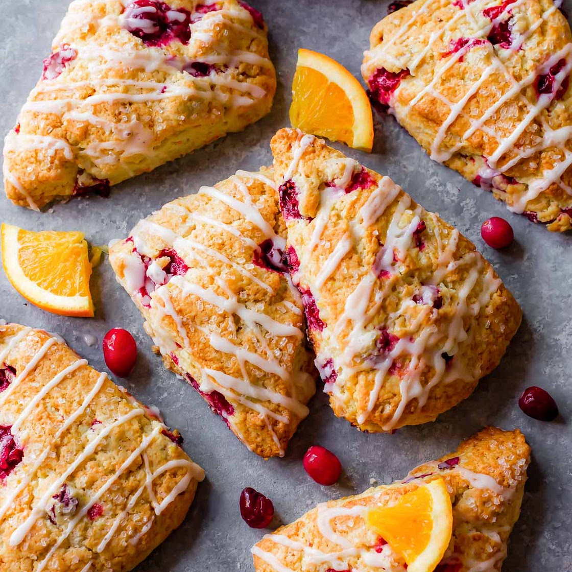Glazed Cranberry Orange Scones